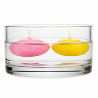 Porte-bougie en verre rond transparent multi-usages, bol en verre pour mariage, décoration de table, bougie flottante florale