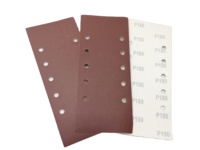 P24-2000 93x187mm 10 trous Papier abrasif rectangulaire à crochets et boucles rouges Disque abrasif Outil de polissage métallique Personnalisable OEMODM