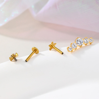 Toposh ASTM F136 Zircon serpent Fleurs Rock Threadless Push In top Anneaux balancent oreille Labret g23 titane piercing bijoux