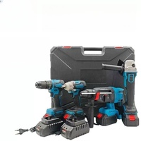 Ensemble de perceuse électrique multifonctionnelle 4 pièces, meuleuse d'angle, batterie au lithium, boîte en alliage d'aluminium, clés combinées OEM