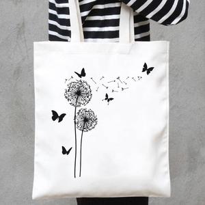European and American Flowers and butterfly <strong>Printing</strong> Large Eco Friendly 12oz <strong>Canvas</strong> Tote Bag - Product Image 6