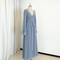 TEENYEE élégante demoiselle d'honneur manches longues demoiselle d'honneur robe en mousseline de soie chic robe de soirée demoiselle d'honneur pour le mariage
