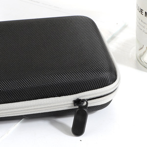 Portable Digital Storage Case For Earphones <b>Cables</b> <b>Power</b> Bank <b>USB</b> Drive 2-3 Compartments Black EVA Bag With Handle - Product Image 3