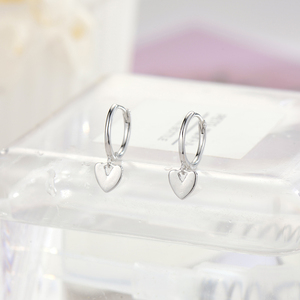 Pendientes de Aro Colgantes con Corazón de <span class=keywords><strong>Plata</strong></span> <span class=keywords><strong>925</strong></span> para Mujer, Joyería de Moda - Product Image 3