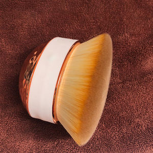 Directo de fábrica portátil brillo de silicona de la manija Kabuki cepillo cosmético forma Oval base <span class=keywords><strong>en</strong></span> polvo de maquillaje Facial cepillo - Product Image 3