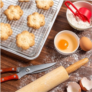 Teglie da <span class=keywords><strong>forno</strong></span> - Set <span class=keywords><strong>teglia</strong></span> semirigida <span class=keywords><strong>con</strong></span> <span class=keywords><strong>griglia</strong></span> in acciaio inox - Teglie <span class=keywords><strong>per</strong></span> biscotti facili da pulire, articoli da <span class=keywords><strong>forno</strong></span> - Product Image 5