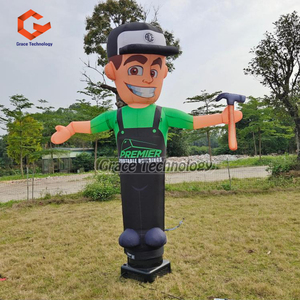 Tùy chỉnh bầu trời vũ công chào đón không khí vũ công người đàn ông với Big hat ngoài trời cửa hàng trang trí <span class=keywords><strong>Inflatable</strong></span> sóng người đàn ông cho quảng cáo - Product Image 6