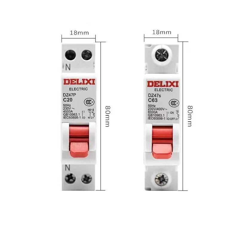 Delixi Kualitas Harga Yang Menguntungkan Mini Circuit Breaker Miniatur Smart Mcb 63amp 100amp