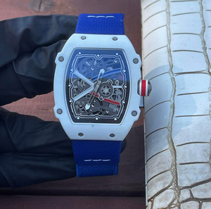 Trendy High End Best Selling <b>Watch</b> White Carbon Fiber <b>Watch</b> Canvas Strap Automatic Winding Unisex Mechanical Sports <b>Watch</b> - Product Image 3