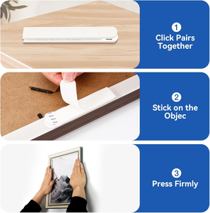 Bandes adhésives robustes pour accrocher les tableaux - Grands crochets muraux adhésifs pour cadres et affiches, sans dommages, sans clous - Product Image 4