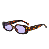 Lunettes de soleil colorées à petite monture, style rétro, rectangulaires et fines, en polycarbonate, protection UV, tendance estivale