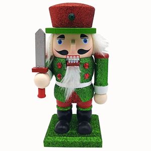 Roi <span class=keywords><strong>soldat</strong></span> arme maison bureau artisanat en bois court gros casse-noisette rouge vert émeraude <span class=keywords><strong>rose</strong></span> décoration de noël ornement - Product Image 5