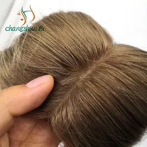 silk base full hand tied with PU side top quality human hair toppers/toupee women/men