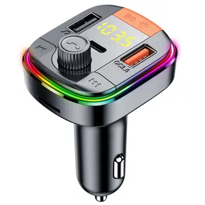 QC3.0 & 7 Colors LED Radio Adapter Music Player Hands-Free BT Car Kit Car MP3 Player BT FM Transmitter