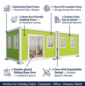 <span class=keywords><strong>Casa</strong></span> Contenedor para Playa, Bungalow Prefabricado para Vacaciones, <span class=keywords><strong>Casa</strong></span> Modular Personalizada, Glamping en Resort Costero, Fabricante OEM - Product Image 4