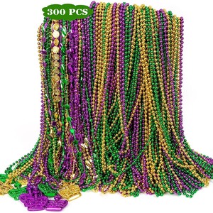 Vente en gros d'usine, collier couronne de carnaval personnalisé, festival de la Nouvelle-<span class=keywords><strong>Orléans</strong></span>, fête, perles en résine plastique électroplaquées - Product Image 2