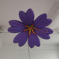 Lumières LED gonflables en forme de fleur, modèle de fleur suspendue, rose LED gonflable pour décoration de scène de mariage