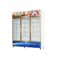 Vitrine commerciale de supermarché, boîtier de porte en verre, boissons froides de Coca réfrigérateur sans gel, réfrigérateur Transparent pour boissons froides
