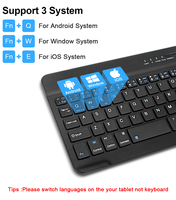 Clavier sans fil mini portable pour iPad, tablette, PC, ordinateur portable, téléphone portable, universel pour BT avec rétroéclairage, interface USB
