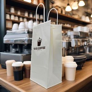 Customised Kraft Paper <b>Bag</b> for <b>Bread</b> and Retail, 45 cm Printed Shopping Paper <b>Bag</b> White Shipping, Eco-Friendly DinoSource - Product Image 6