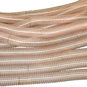 中国供应商0.6毫米厚度Pu钢丝增强软管Pu风管通风Pu柔性集尘器管