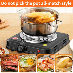 Single Burner Electric Hot Plate 110V/220V US Plug Knob Control Black Portable Cooking <b>Stove</b> for Home Kitchen Use - Product Image 4