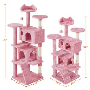 Poste de rasguño de muebles de condominio de torre de árbol de gato de tres niveles de lujo para gatitos juego de Casa de mascotas, árboles de gato y rascador - Product Image 3