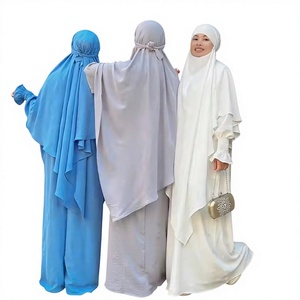 Ensemble Djellaba ample et décontractée pour l'Aïd avec Hijab intégré, Robe de prière, Vêtement musulman pour femme, Abaya, Khimar, Burqa modeste, Vêtements islamiques - Product Image 6