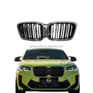 Pemanggang mobil bmw X3 G01 G08 2022 LCI garis ganda serat karbon auto griglia kisi depan mobil kustom