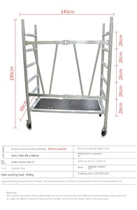 Giàn giáo hợp kim nhôm hiện đại di động nâng gấp trang trí thang nền tảng dày ngựa phân chân máy di động - Product Image 6