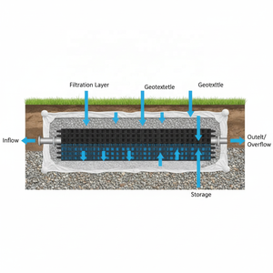 Système modulaire souterrain moderne <span class=keywords><strong>de</strong></span> caisses <span class=keywords><strong>d</strong></span>'irrigation économiseuses <span class=keywords><strong>d</strong></span>'<span class=keywords><strong>eau</strong></span> pour la collecte des eaux <span class=keywords><strong>de</strong></span> <span class=keywords><strong>pluie</strong></span> dans les hôtels, les jardins et les zones résidentielles - Product Image 1