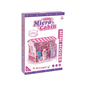 Meilleures ventes : Puzzles 3D éducatifs personnalisés à assembler soi-même, thème mini-magasins de maquillage et maisons de poupées, avec lumières LED - Product Image 2