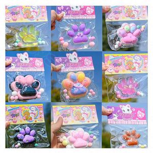 Premium Kawaii Cat Paw Silicone Plastic <b>Squishy</b> Toy Set Soft Slow Rising Mochi Texture Sensory Fidget Stress Relief Ball - Product Image 5