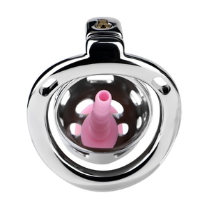 Jaula de Castidad de Acero Inoxidable FRRK 304 con Catéter, Candado para Pene, Jaula para Pene, Juguetes Sexuales Fetichistas, Dispositivo de Castidad Metálico para Hombres - Product Image 3