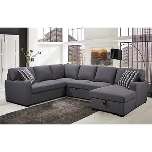 Sofá cama gris personalizado para prevenir la suciedad, muebles para sala de estar, almohada de control de pastor, sofá cama en forma de L con otomana y almacenamiento - Product Image 2