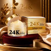 Crème pour le visage au collagène pur 24K 50 ml, crème pour les yeux contre les cernes et les poches, réduisant les ridules, crème au collagène pour le visage