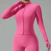 Vêtements de sport pour femmes en gros avec logo personnalisé, leggings de sport, veste de fitness à fermeture éclair, leggings, ensembles de yoga deux pièces pour femmes