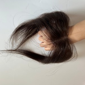 Extensions de cheveux à clipser faciles, base <span class=keywords><strong>en</strong></span> dentelle, cheveux humains, style <span class=keywords><strong>frange</strong></span> coupée à la française, cheveux de bébé - Product Image 5
