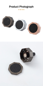 เครื่องหอมปรับอากาศในรถยนต์รูปทรงหกเหลี่ยม ทำจากอลูมิเนียมอัลลอยด์ พร้อมดีไซน์หนังพรีเมียม สำหรับตกแต่งช่องแอร์ในรถยนต์ - Product Image 2