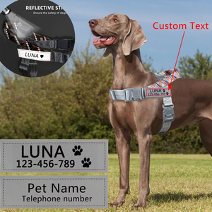 Patch anjing kustom Label kosong reflektif tambalan dengan kait dukungan nama anjing Tag teks dipersonalisasi untuk rompi Harness anjing - Product Image 4