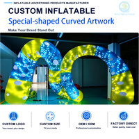Fabrication de Structures Gonflables Personnalisées, Installation Artistique Courbe en Forme Spéciale avec LED pour la Décoration d'Événements et d'Expositions