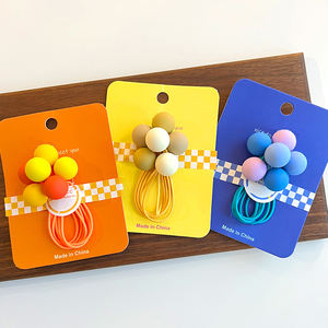 MIO topları saç halat çocuklar kızlar için Lady tatlı şeker degrade renk 2 topları Set başına 3 adet elastik lastik bant hediye festivali - Product Image 1