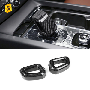 Es Dry – pommeau de levier de vitesse automatique en Fiber de carbone véritable, accessoire de garniture intérieure de voiture pour <span class=keywords><strong>Volvo</strong></span>, XC60, S90, S60, S90, C40, XC90, <span class=keywords><strong>V90</strong></span> - Product Image 1