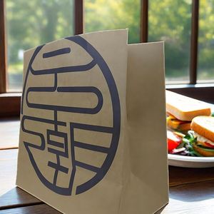 Bolsas de Papel Kraft Impresas Personalizadas con Logotipo Estampado, Empaquetado Ecológico para Restaurantes - Product Image 2