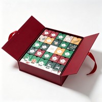 Boîte cadeau calendrier de l'avent magnétique imperméable haut de gamme personnalisée avec poignée pour cosmétiques de beauté, boîte calendrier 24 jours