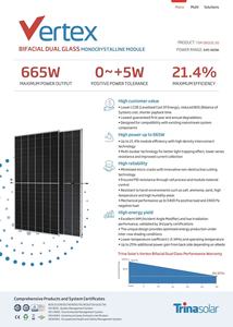 แผงโซลาร์เซลล์กำลังสูง 645w 650w 655w 660w 665w ราคาดีจาก Trina Solar แบบกระจกสองชั้นสองด้าน สำหรับขายส่ง - Product Image 5