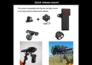 Caméra arrière étanche 4K pour vélo avec feu arrière et télécommande compatible WiFi pour enregistreur de conduite de vélo - Product Image 3