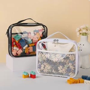 Large Capacity PVC <b>Transparent</b> Mesh Storage <b>Bag</b> Waterproof Casual <b>Makeup</b> Zipper <b>Bag</b> Portable Toy <b>Bag</b> - Product Image 3