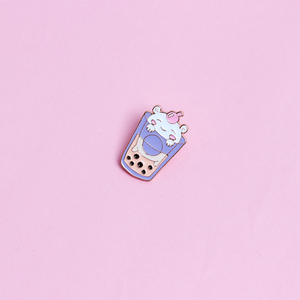 Personalizzato cute cat smalto duro pins, bolla tè al latte distintivo, animale del fumetto boba risvolto pin dell'emblema del distintivo <span class=keywords><strong>giacca</strong></span> promozione accessorio - Product Image 4