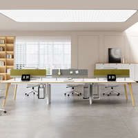 Cabines de bureau modernes en bois 4-6 personnes cloison de travail assemblé et durable bureau d'ordinateur avec fonction insonorisée